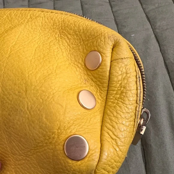 Yellow Hammitt Leather Clutch Pouch Make-Up bag. Fair condition - Picture 5 of 8